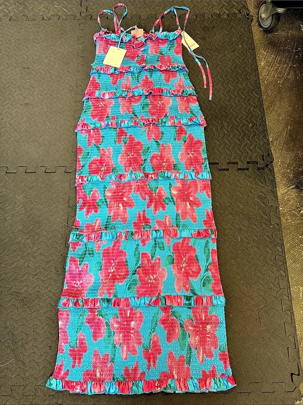 Show me your MUMU Floral Maxi Dress in Blue & Pink NWT